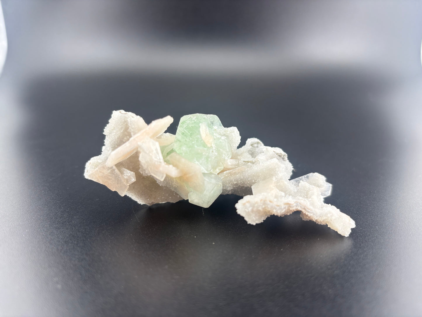 Stilbite with Apophyllite, chalcedony