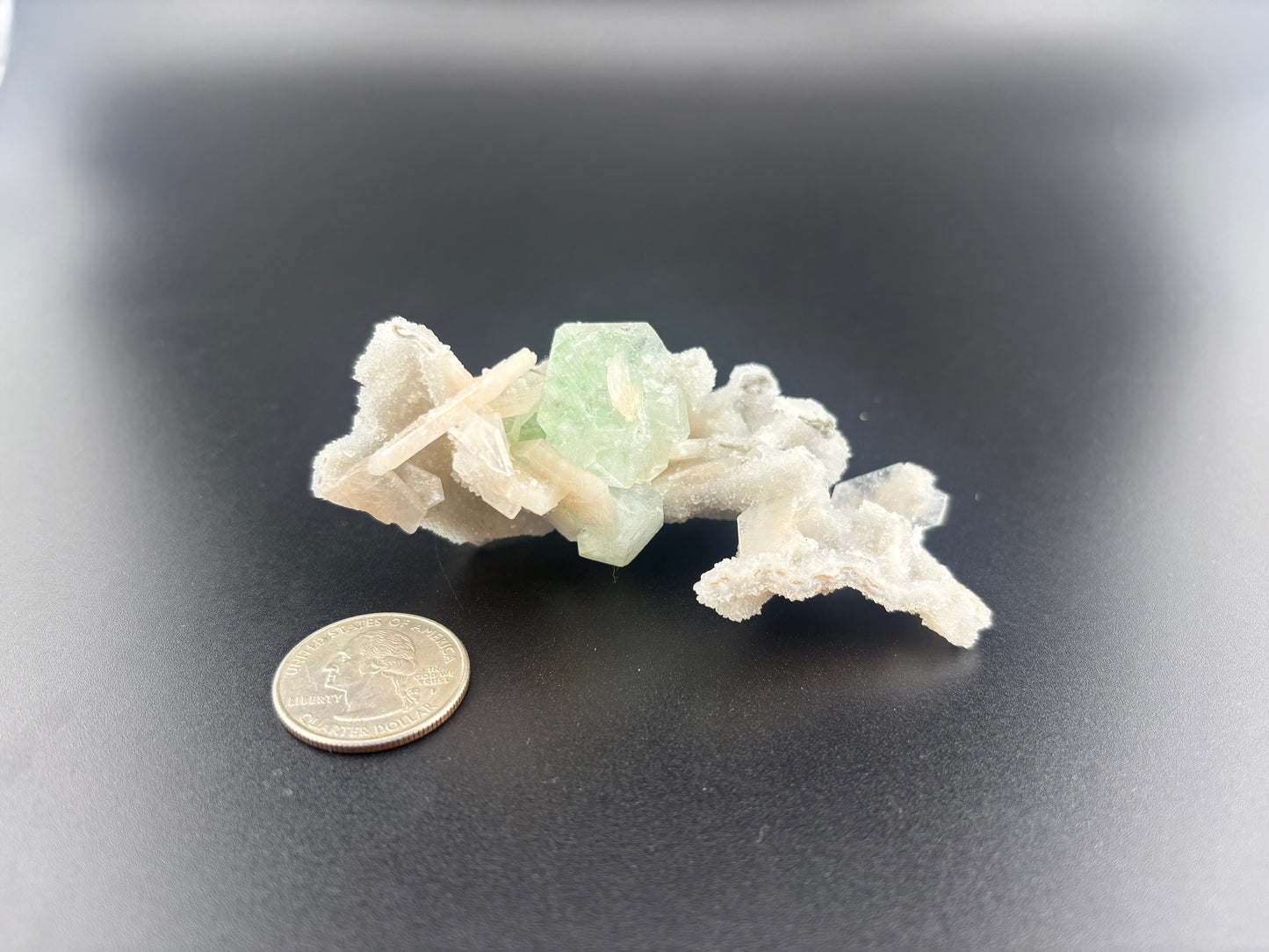 Stilbite with Apophyllite, chalcedony
